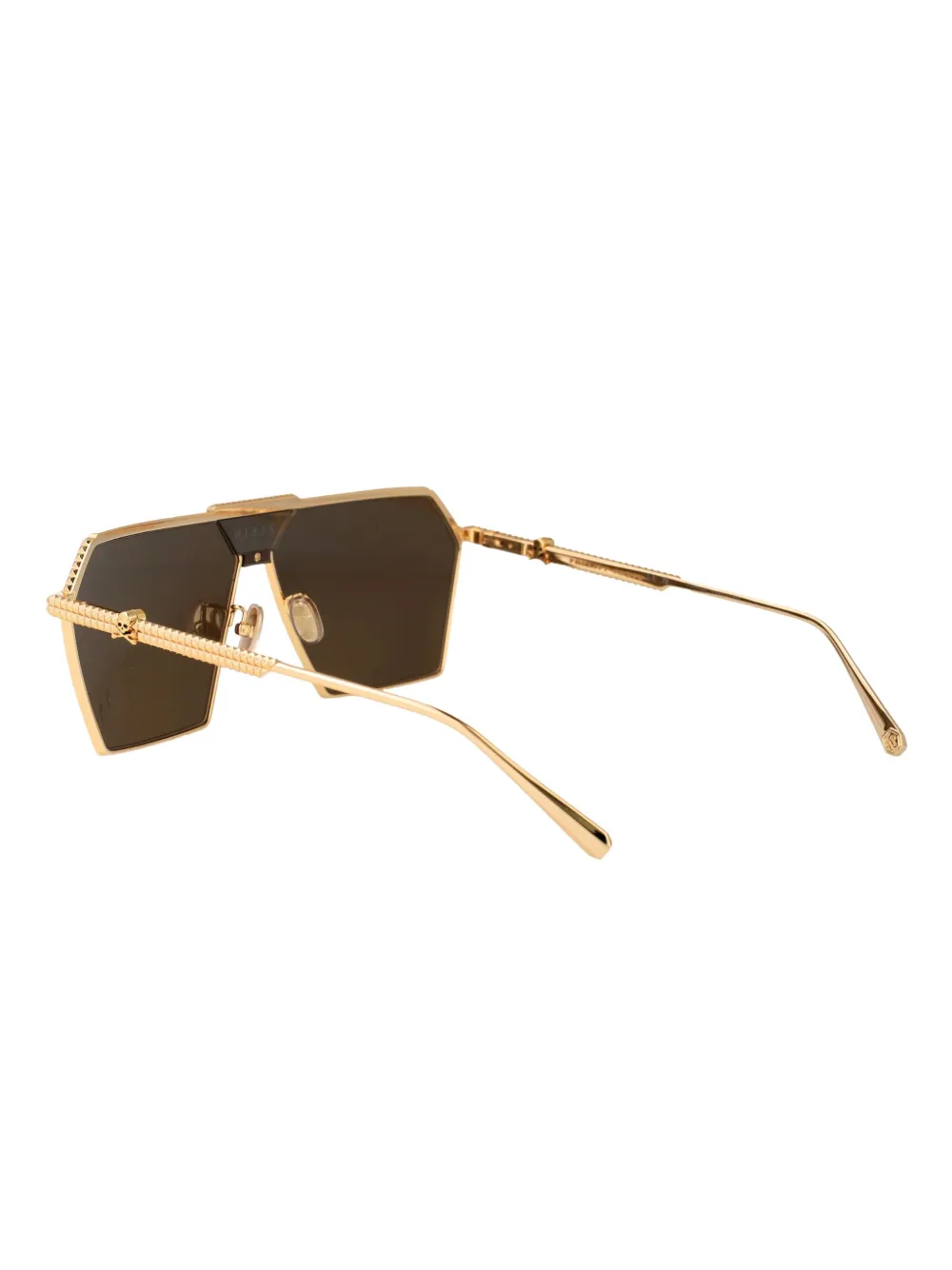 Philipp Plein Eyewear Zonnebril met geometrisch montuur Goud