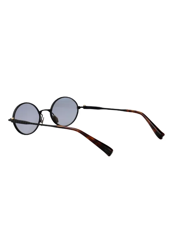 YOHJI YAMAMOTO ブラック　サングラス　丸型 Yohji Yamamoto ラウンドフレーム サングラス | ブラック | FARFETCH JP
