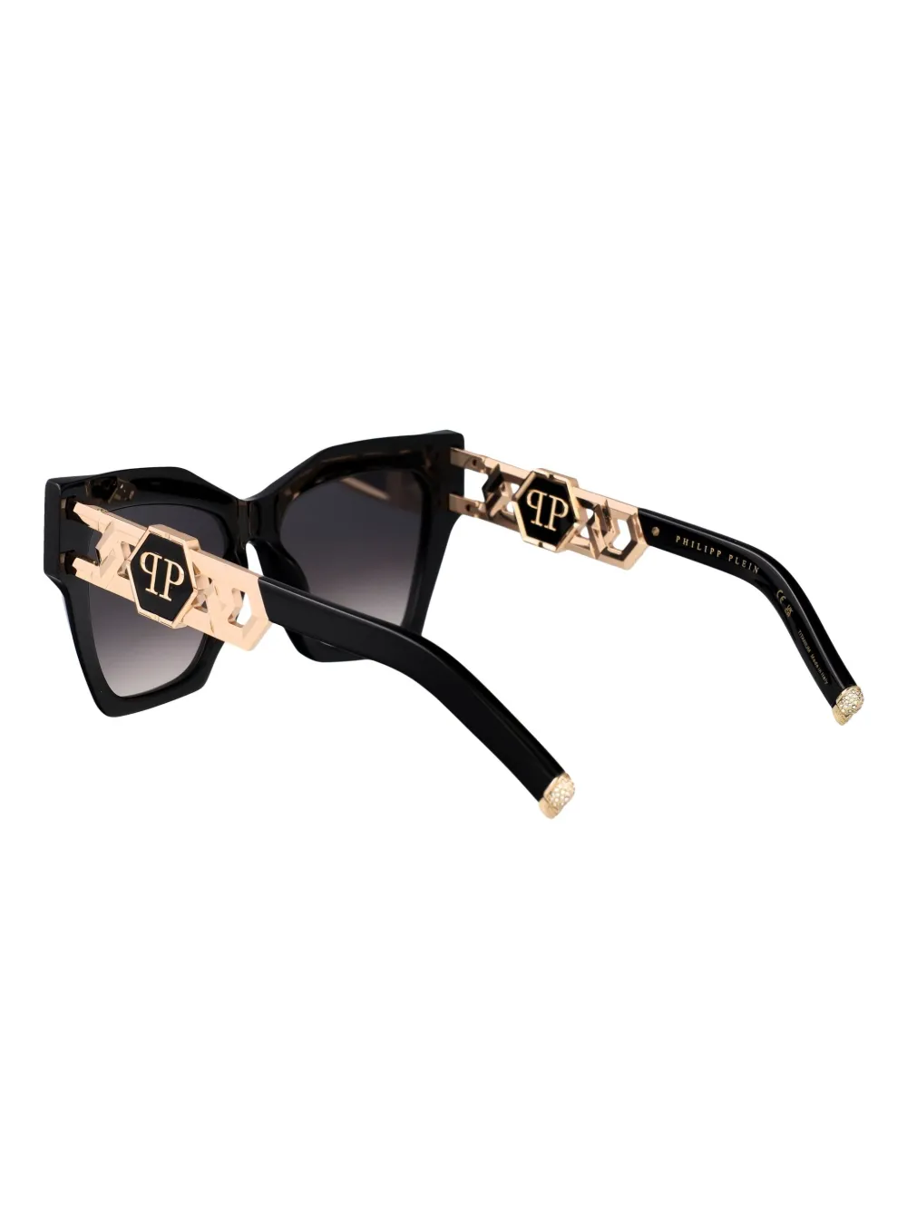 Philipp Plein Eyewear Zonnebril met vlinder montuur Zwart