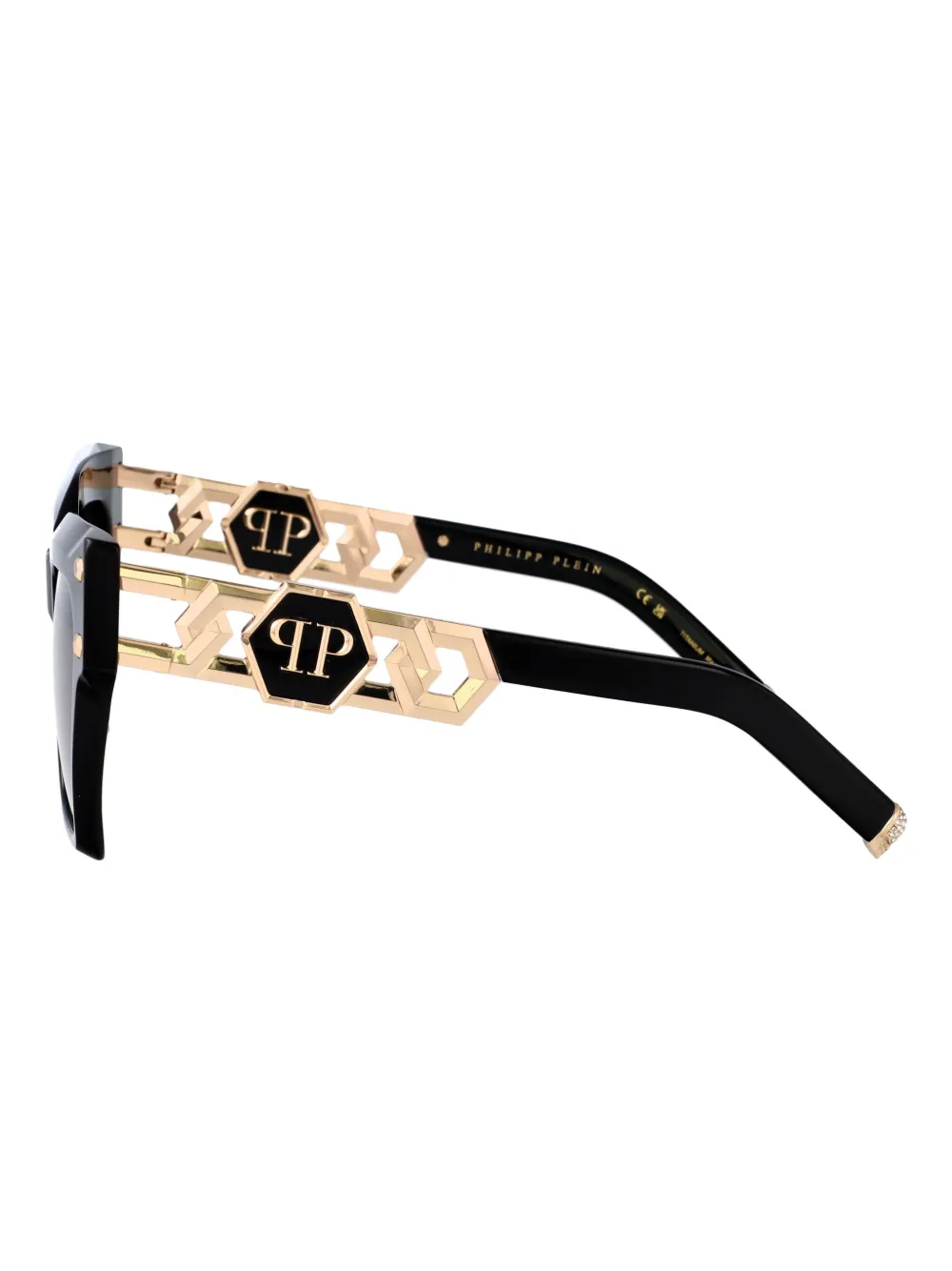 Philipp Plein Eyewear Zonnebril met vlinder montuur Zwart