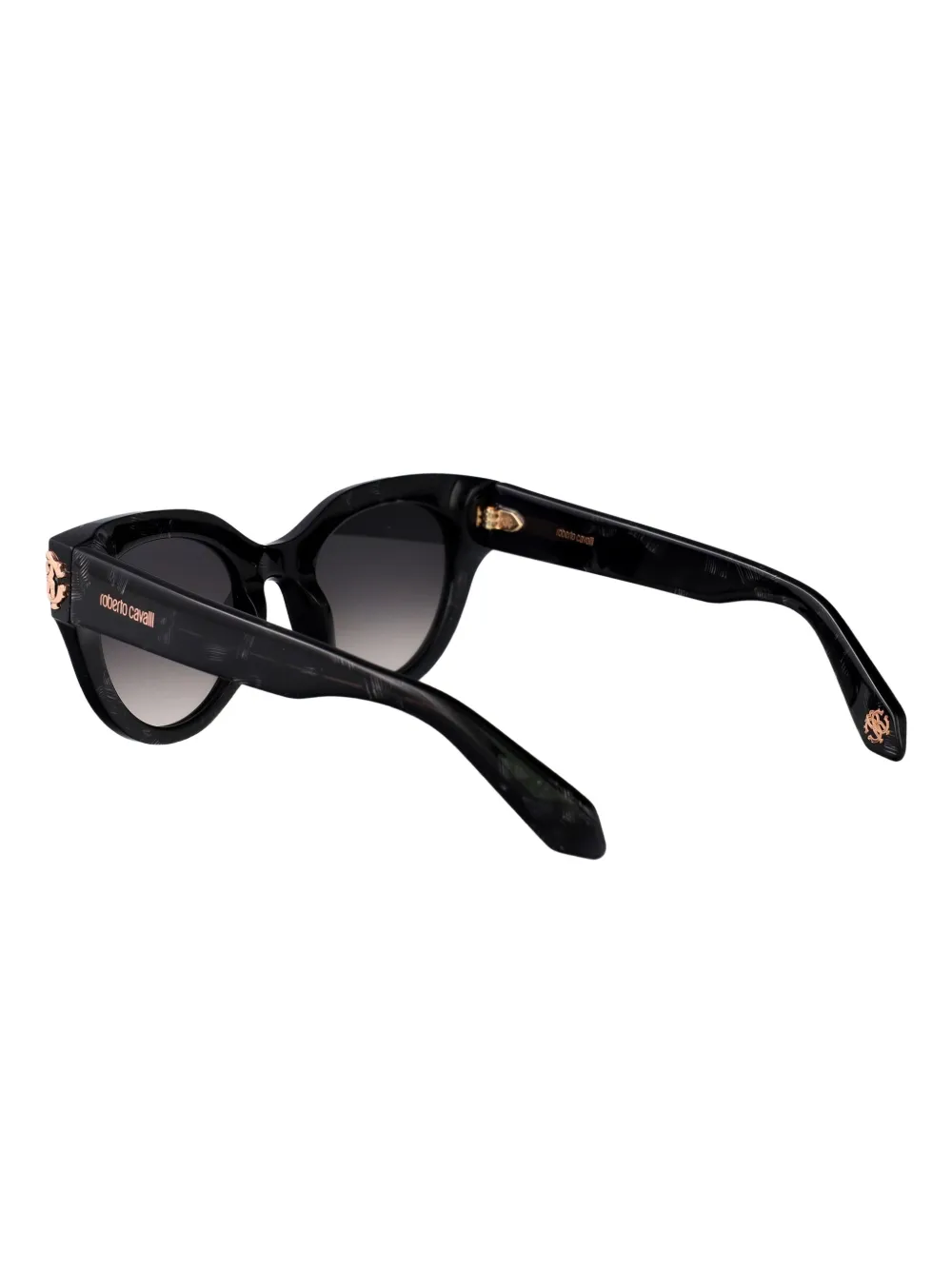 Roberto Cavalli Zonnebril met cat-eye montuur en logoplakkaat Zwart