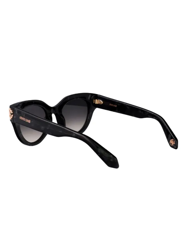 Roberto Cavalli logo-plaque cat-eye Sunglasses | Black | FARFETCH