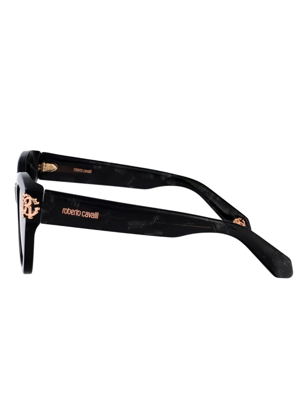 Roberto Cavalli Zonnebril met cat-eye montuur en logoplakkaat Zwart