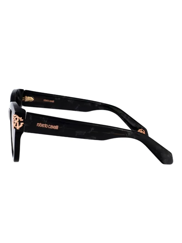 Roberto Cavalli logo-plaque cat-eye Sunglasses | Black | FARFETCH