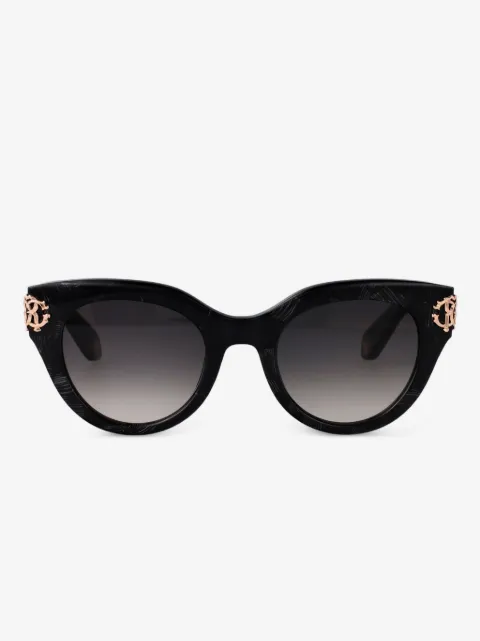 Roberto Cavalli lentes de sol con armazón cat eye y placa del logo