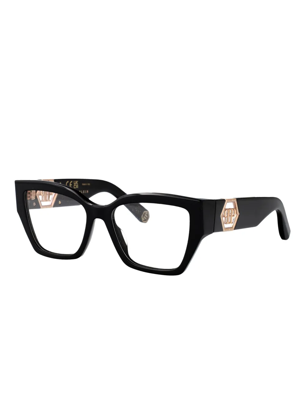 Philipp Plein Eyewear Bril met geometrisch montuur Zwart