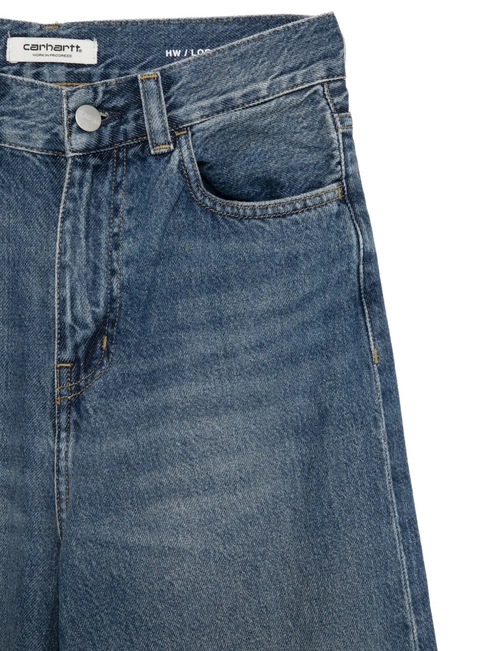 Carhartt WIP Jeans met logopatch Blauw