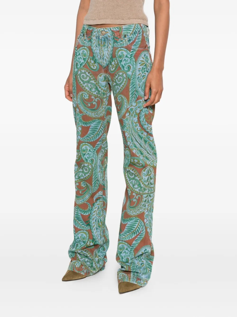 Etro Paisley-print Straight-leg Jeans In Multi