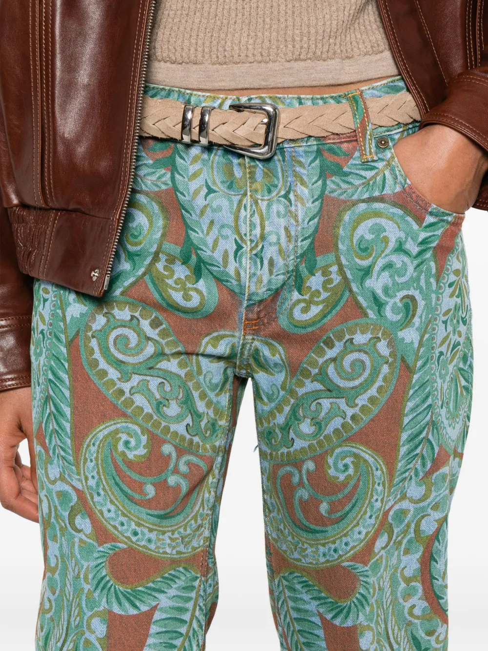 Etro Paisley-print Straight-leg Jeans In Multi