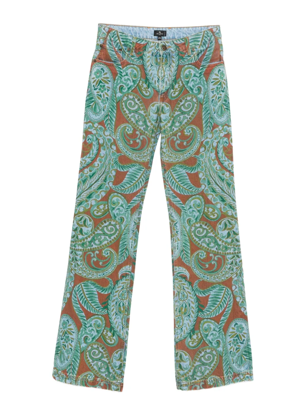 ETRO جينز بقصة مستقيمة وطبعة بيزلي | أزرق | Image 1