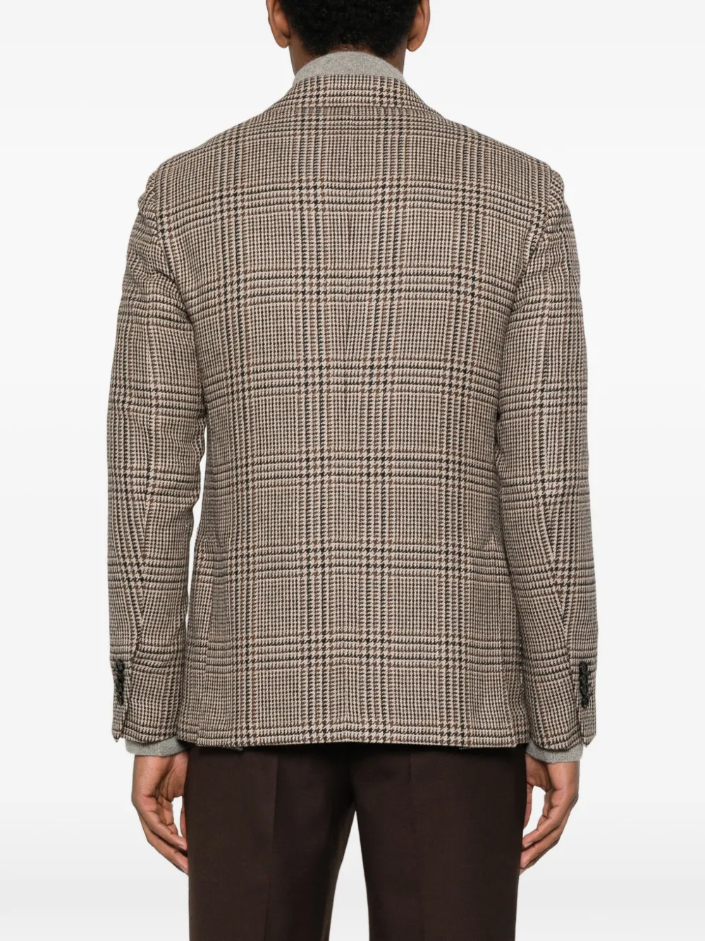 Lardini Checked Single-breasted Blazer In Neutral