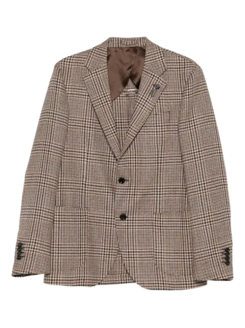 Lardini checked single-breasted blazer