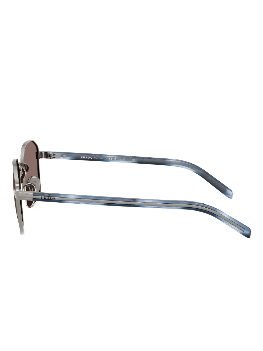 Prada Geometric-frame Sunglasses In Metallic