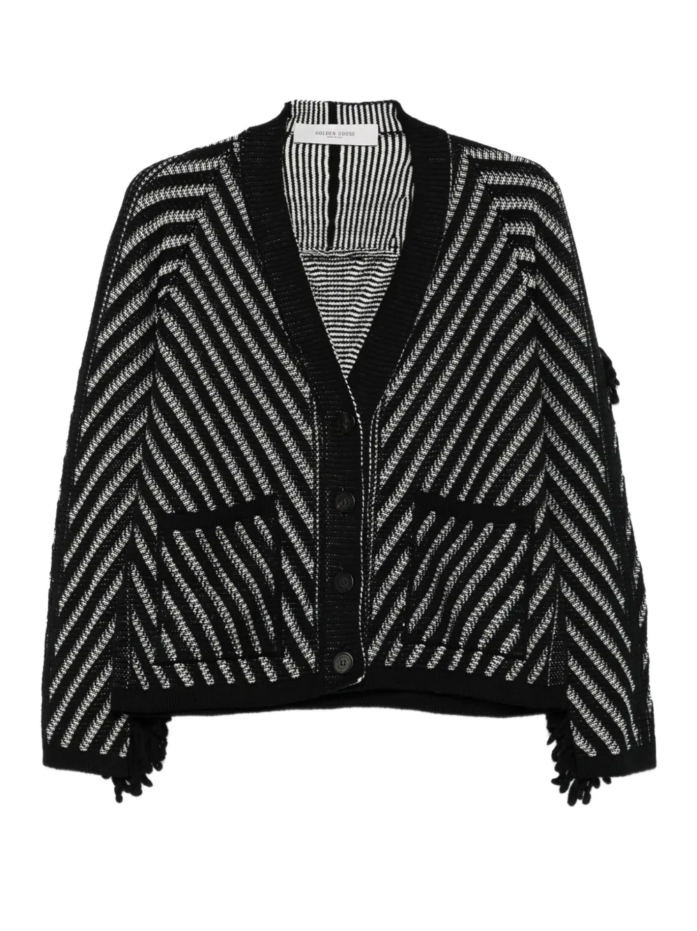Golden Goose striped wool cardigan | Black | Image 1