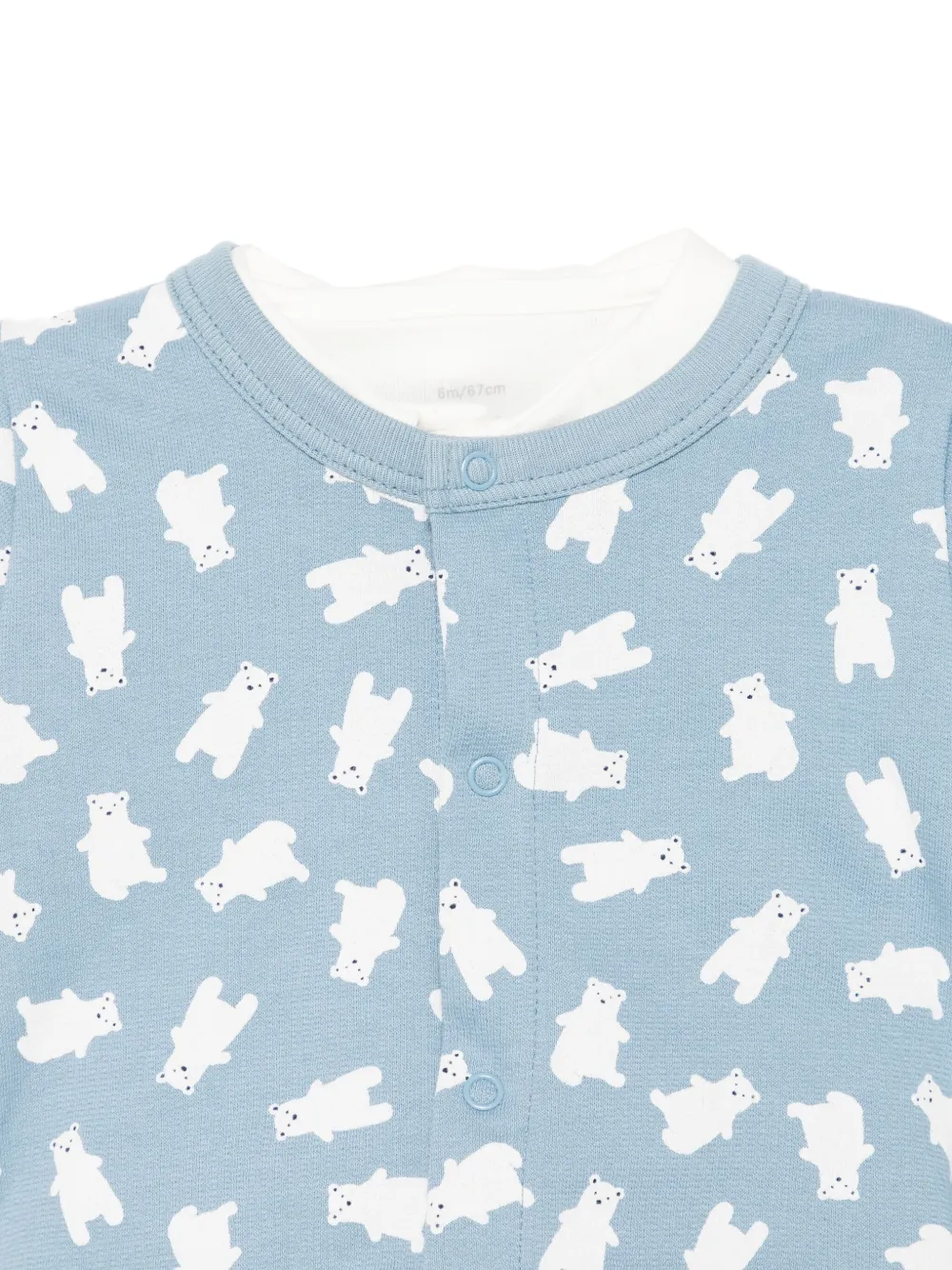 Petit Bateau Bear-print Trouser Set (set Of Two) In Blue