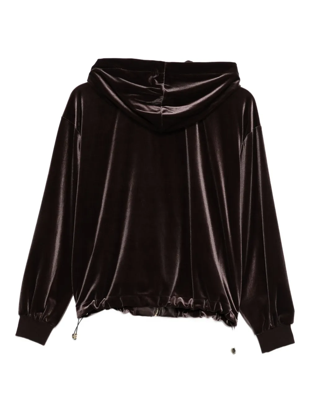 LIU JO Fluwelen hoodie met rits - Bruin
