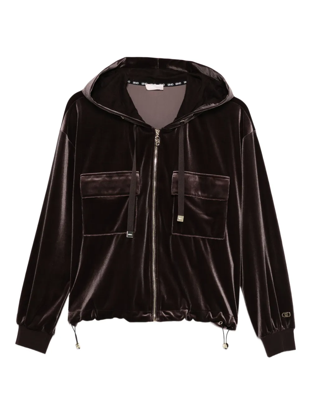 LIU JO velvet zip-up hoodie | Brown | Image 1