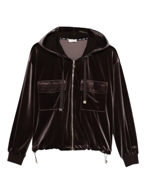 LIU JO velvet zip-up hoodie