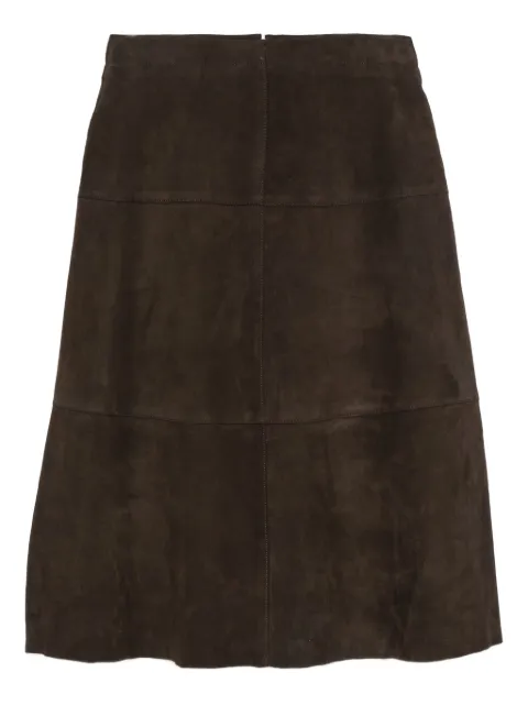 The Jackie Leathers suede A-line skirt