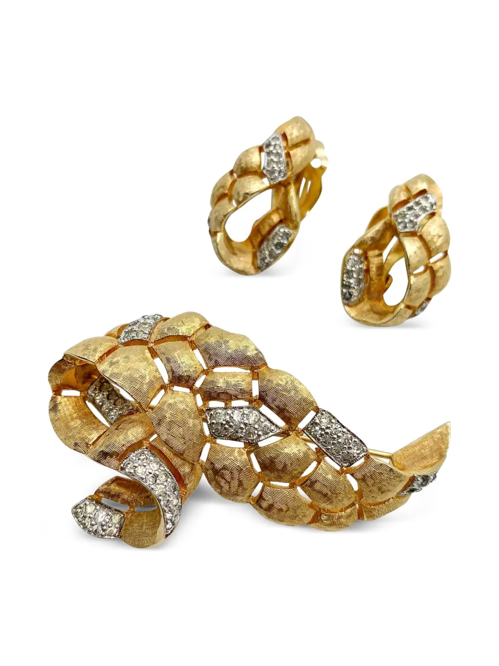 Jennifer Gibson Jewellery Orecchini e spilla anni '60 - Oro