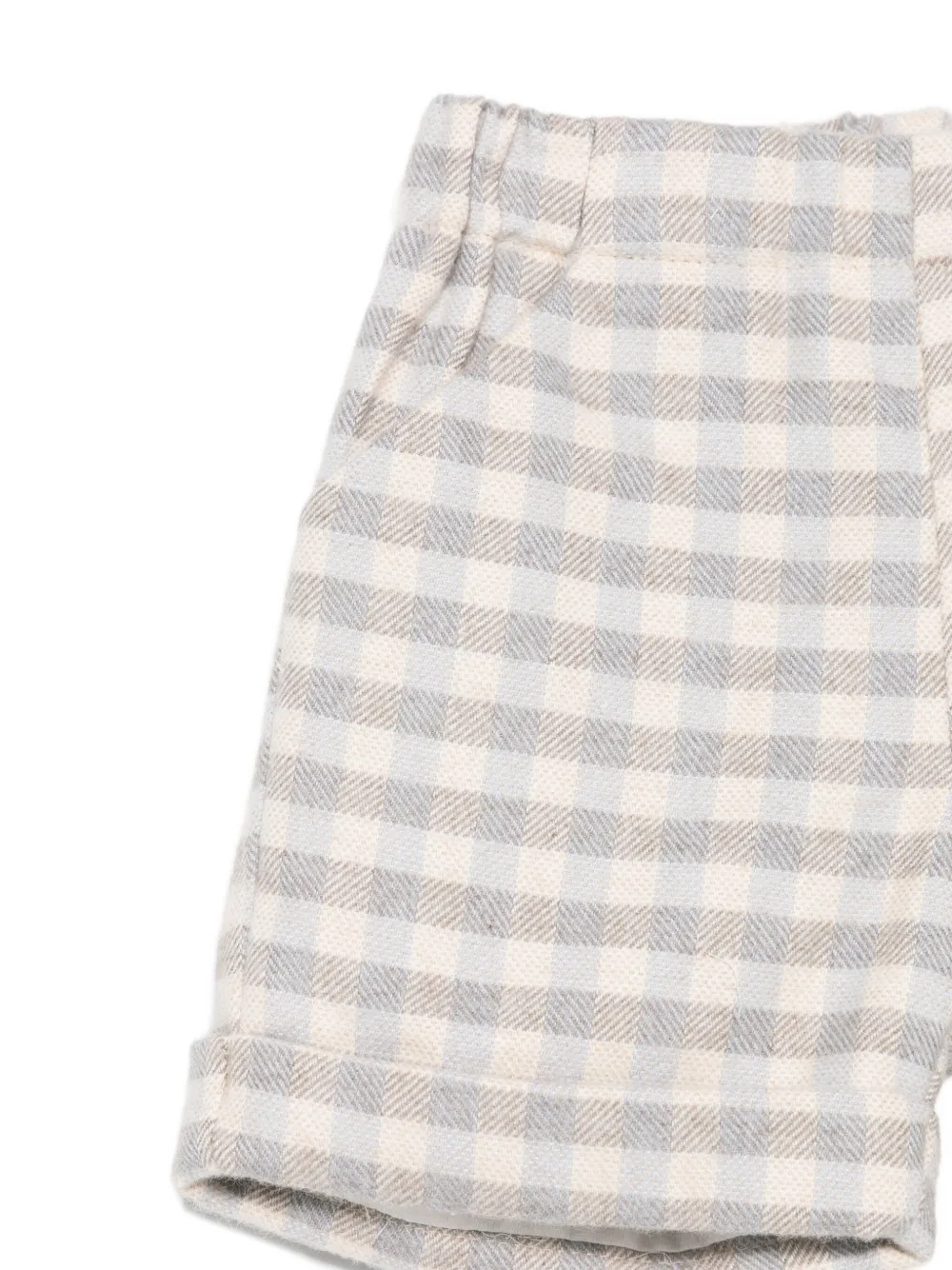 La Stupenderia Gingham Check Shorts In Neutral
