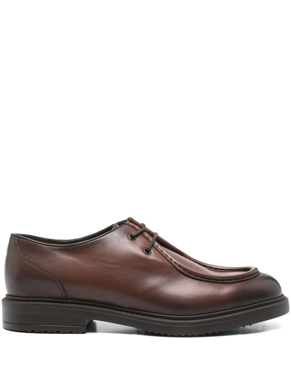 Doucal's leather lace-up shoes Brown