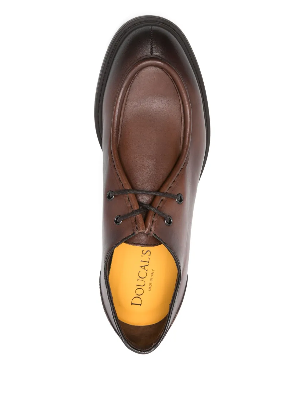 Doucal's leather lace-up shoes Brown