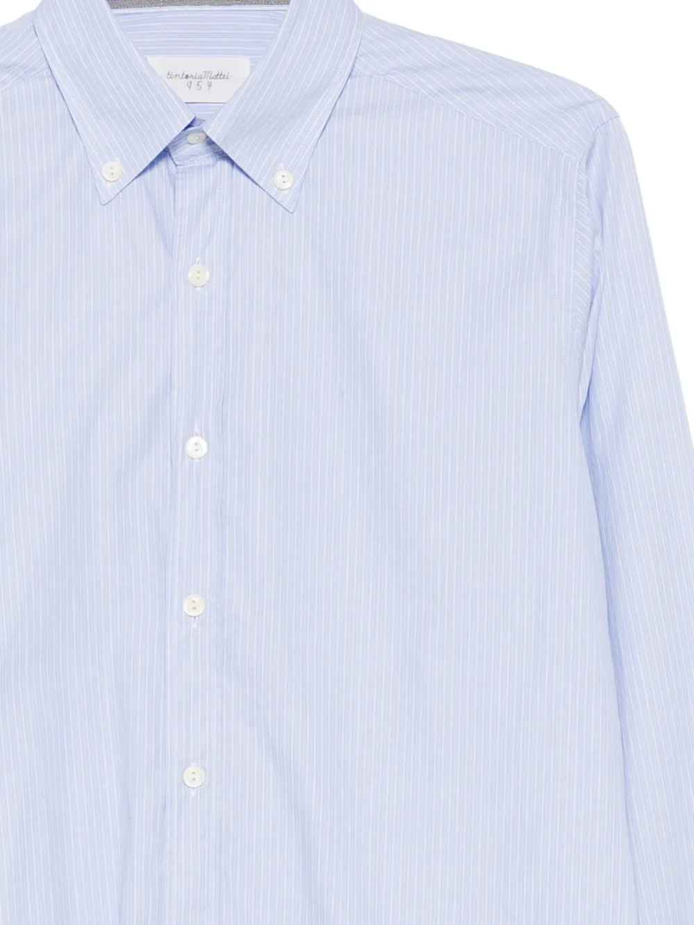 Tintoria Mattei Pinstripe Button-down Shirt In Blue