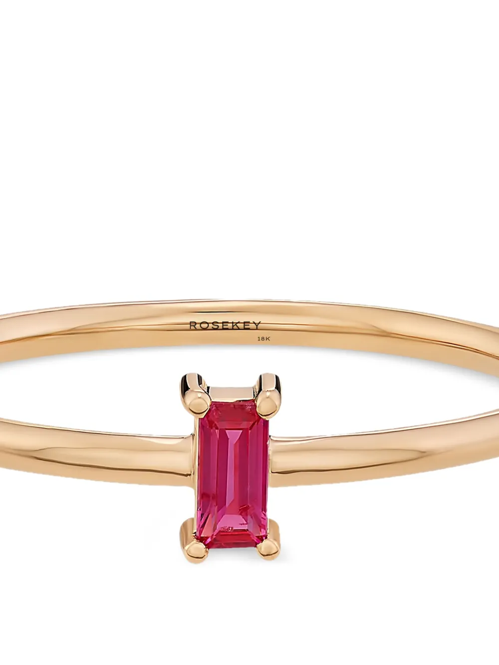  Rosekey 18k Rose Gold Ruby Clover Ring - Pink 