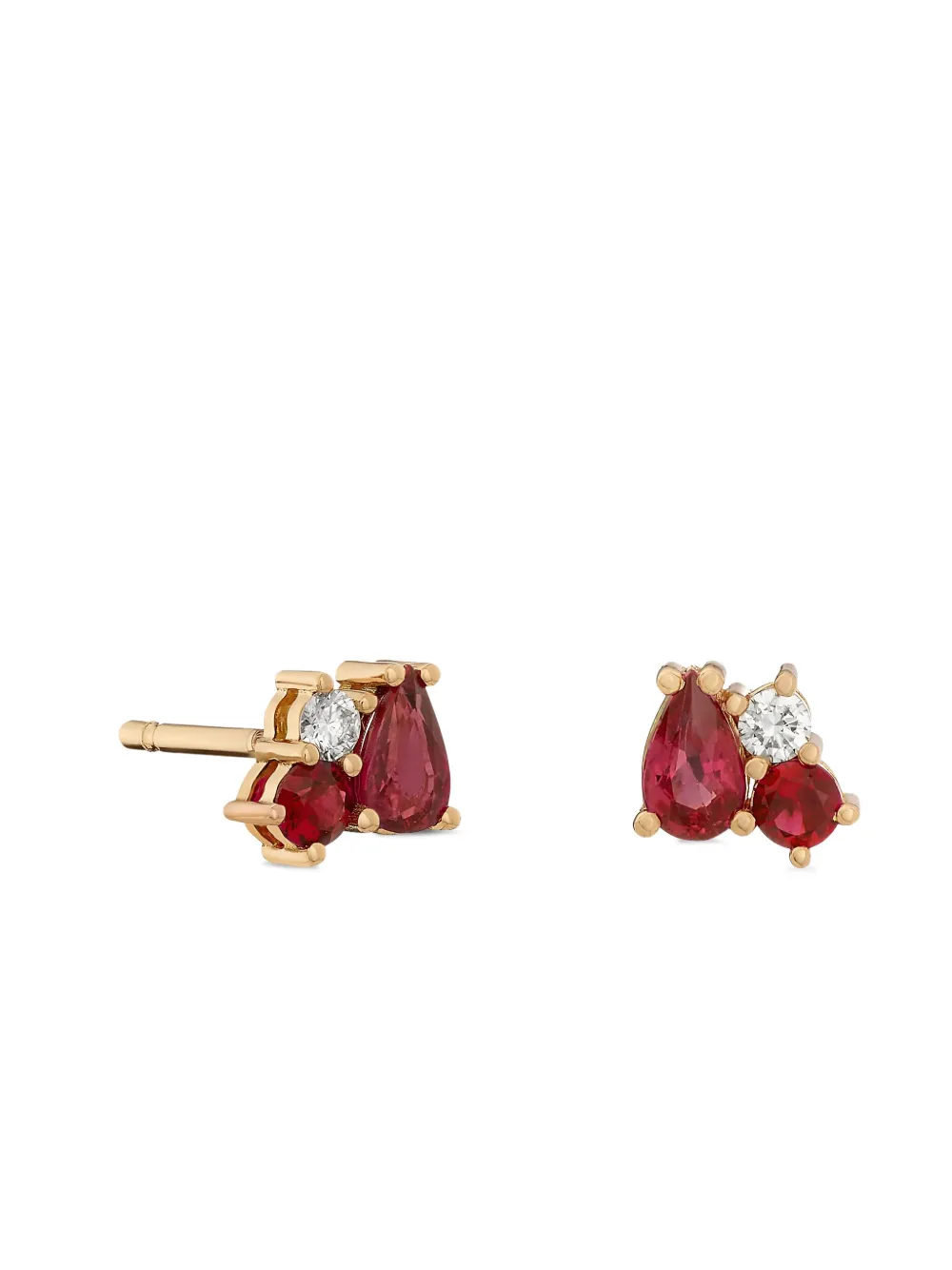 ROSEKEY Orecchini Gooseberry in oro rosa 18 carati con diamanti - Rosso