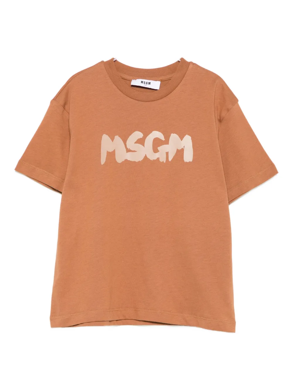 Msgm Logo-print T-shirt In Brown