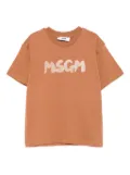 MSGM Kids logo-print T-shirt - Brown
