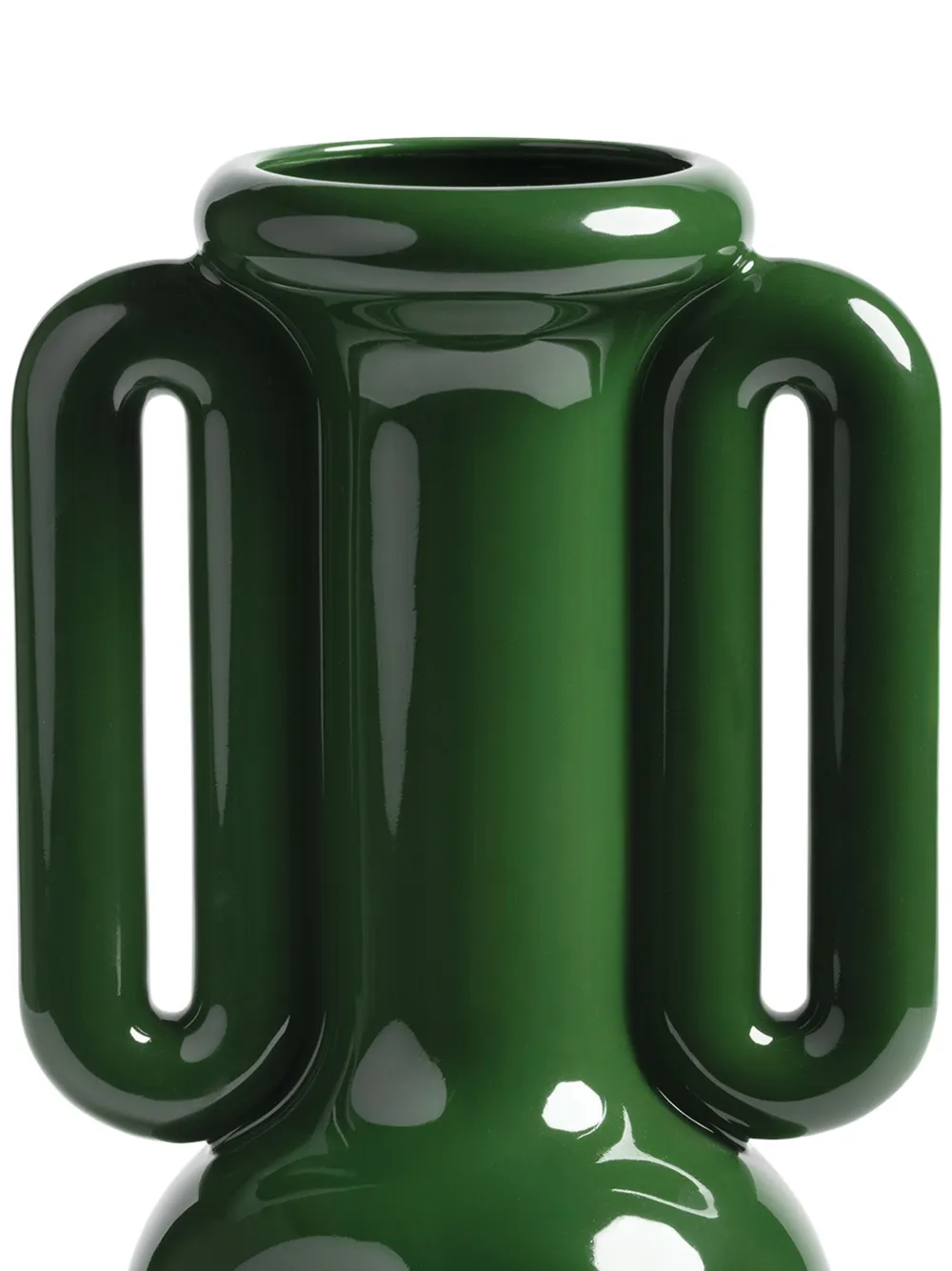 &k Amsterdam Amfora vaas met handgrepen aan de zijkant (36 cm x 21,5 cm) - Groen