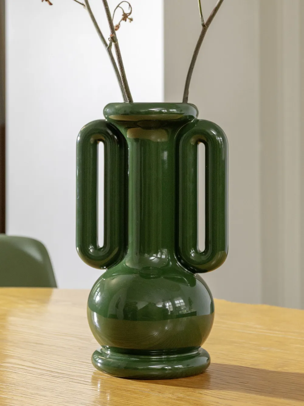 &k Amsterdam Amfora Side-handles Vase (36cm X 21.5cm) - Green 