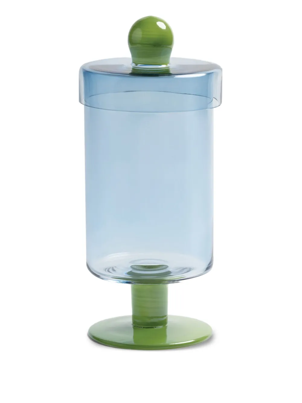 &k Amsterdam Duo pedestal jar (11.5cm x 27cm) | Blue | Image 1