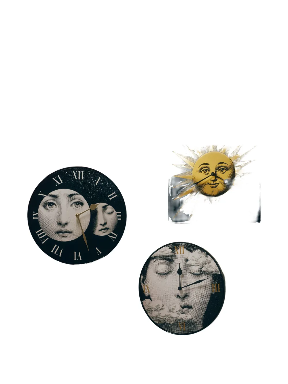Fornasetti Tra Le Nuvole Clouds Face Clock (36.5cm) In Black
