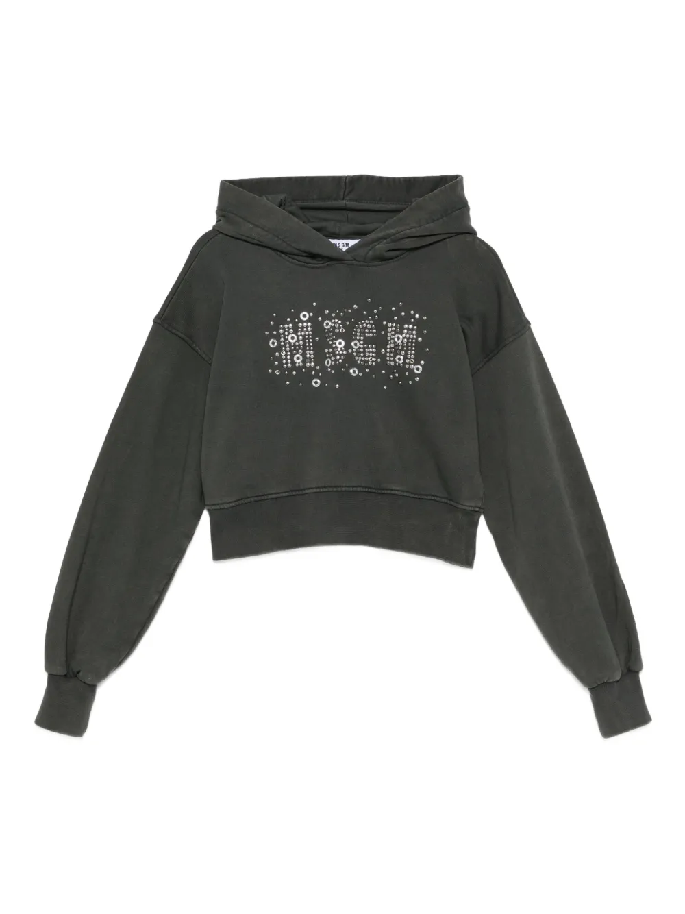 MSGM Kids crystal-embellished hoodie | Grey | Image 1