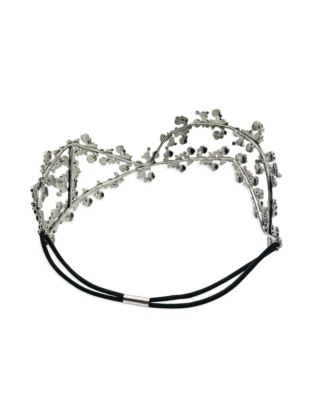 Pre-owned Jennifer Gibson Jewellery 1990s Foliate Crystals High Tiara In Silver