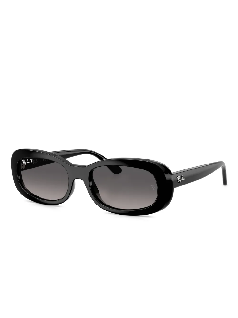 Ray Ban Oval-frame Sunglasses In Black