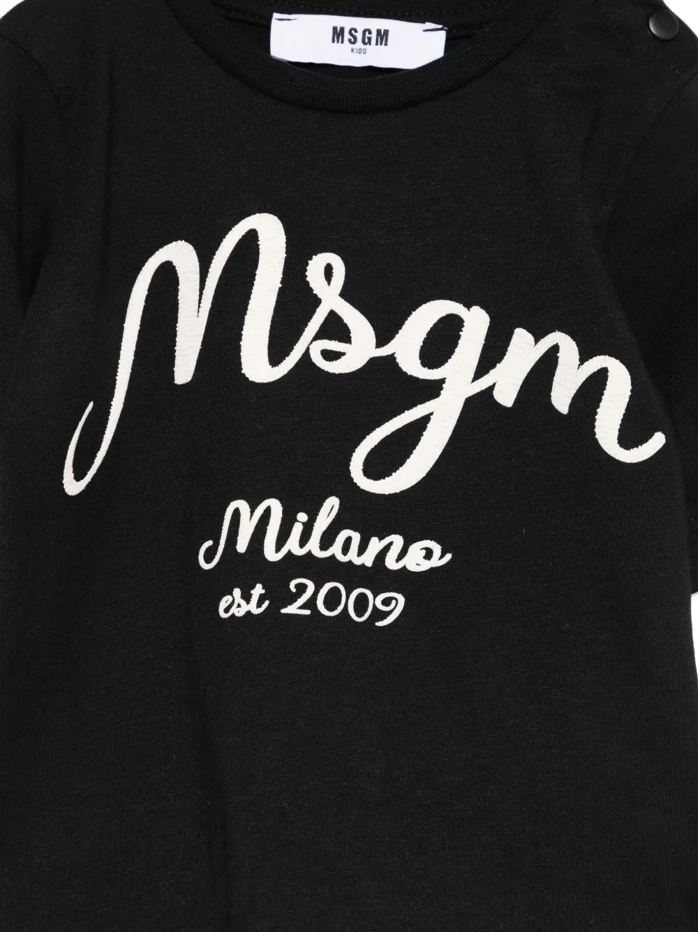 Msgm Layered Logo-print T-shirt In Black