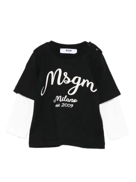 MSGM Kids layered logo-print T-shirt