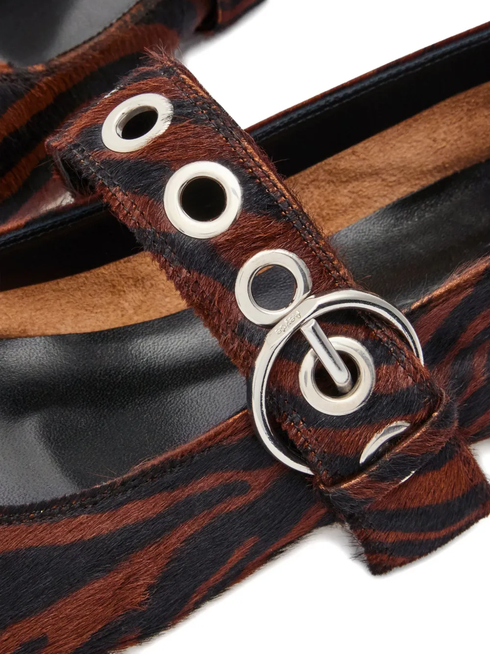 Aeyde Uma zebra-print ballet flats Brown