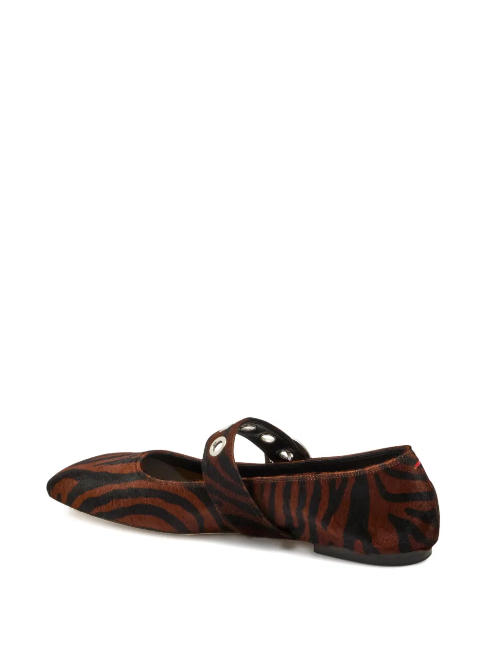 Aeyde Uma zebra-print ballet flats Brown