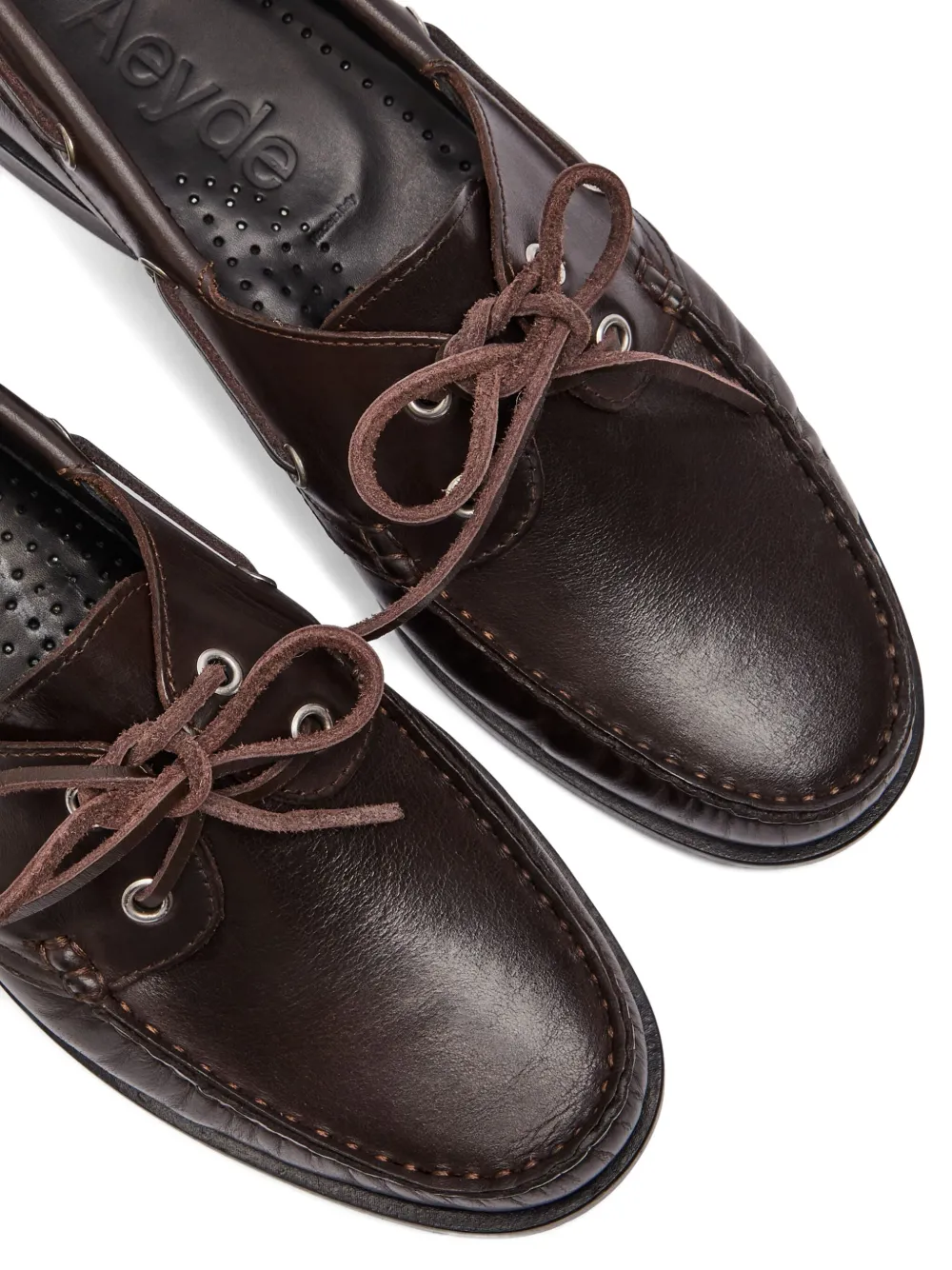 Aeyde Harris leren loafers met veters Bruin