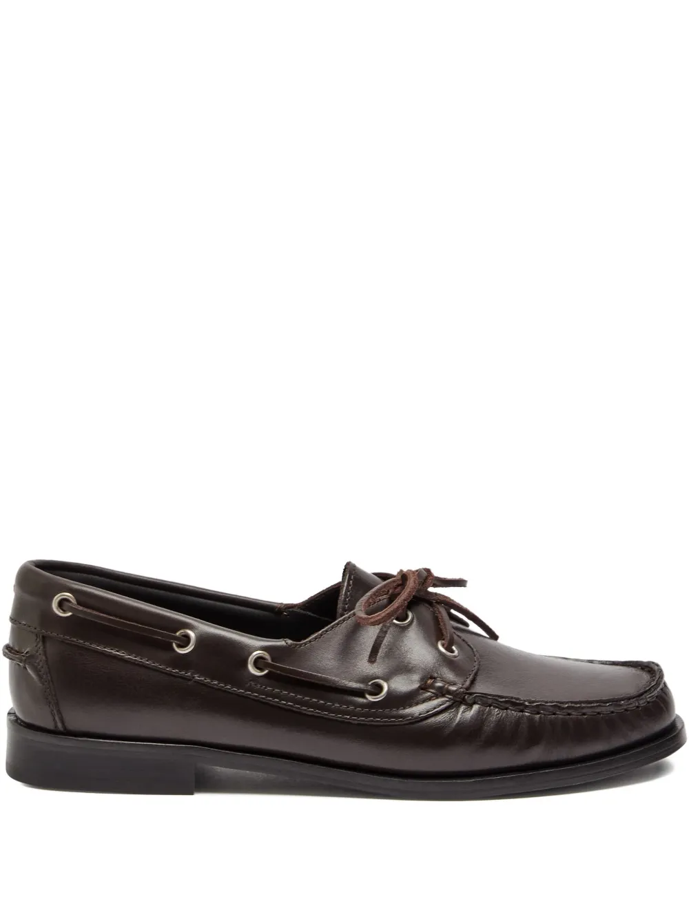Aeyde Harris Lace-up Leather Loafers In Brown