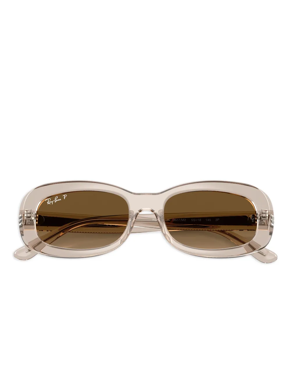 Ray Ban Rb2221 Sunglasses Transparent Beige Frame Brown Lenses Polarized 53-18 In Brown