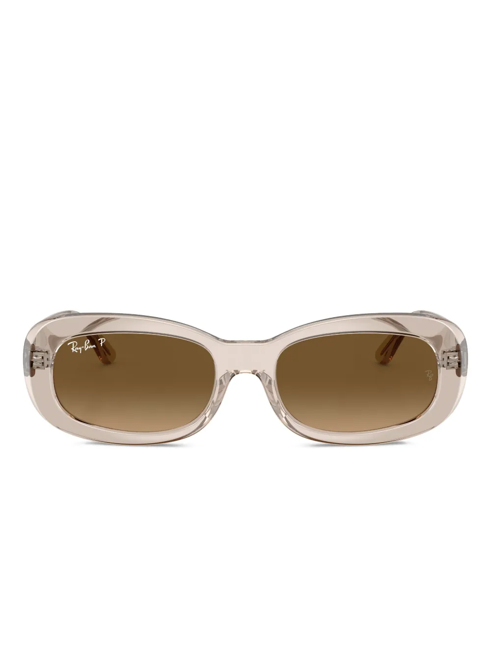Ray Ban Rb2221 Sunglasses Transparent Beige Frame Brown Lenses Polarized 53-18 In Brown