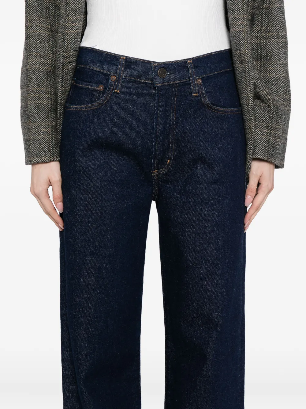 Agolde Dame No-cuff Jean In Foxley In Blue