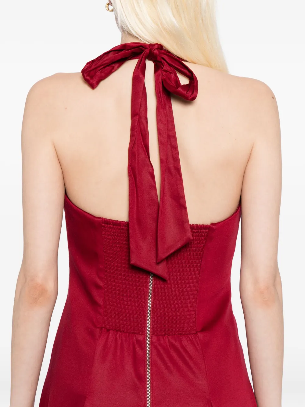 Alice And Olivia Isabelle Flared Midi Dress In Red