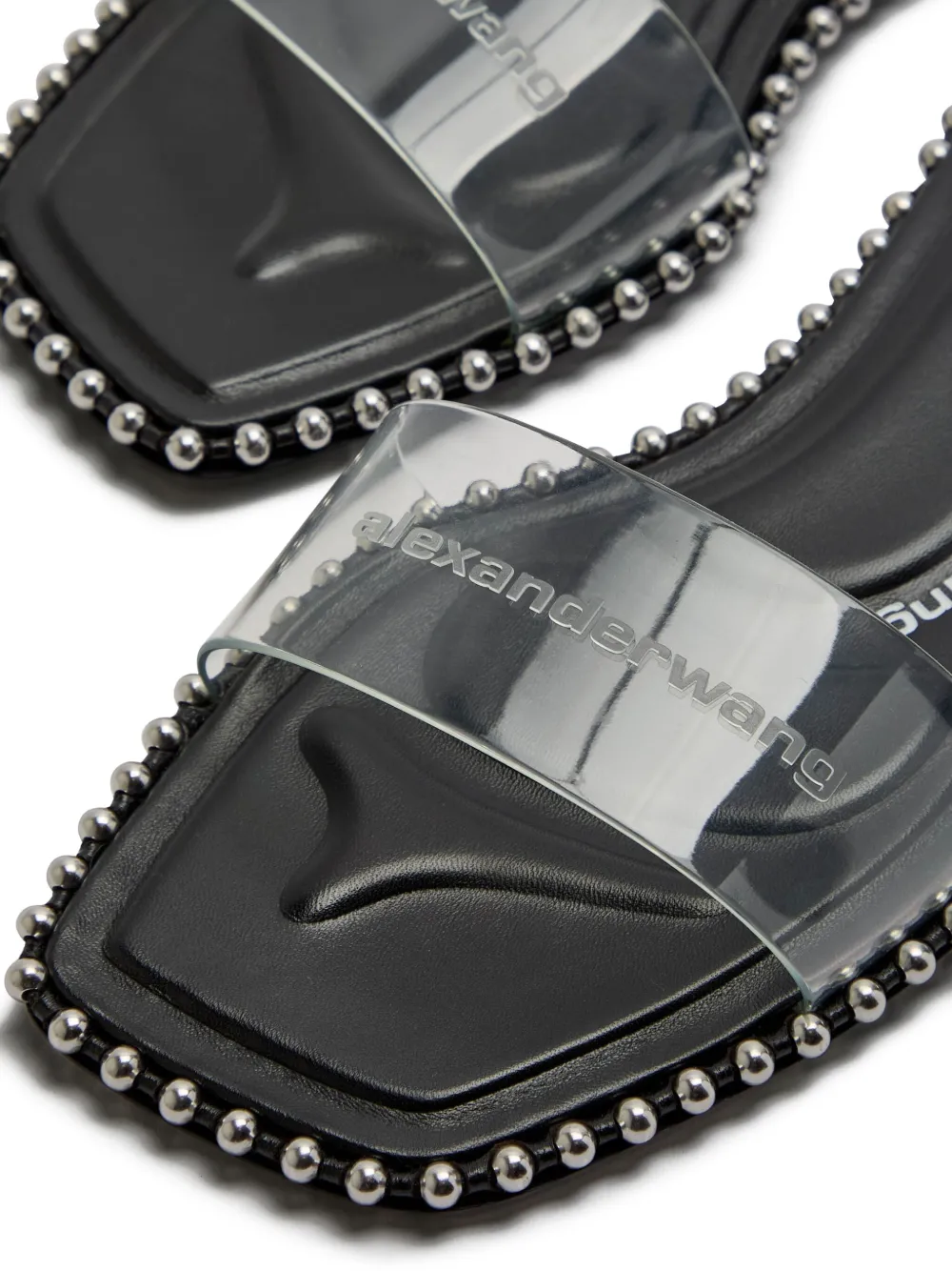 Alexander Wang clear-strap flat sandals Black